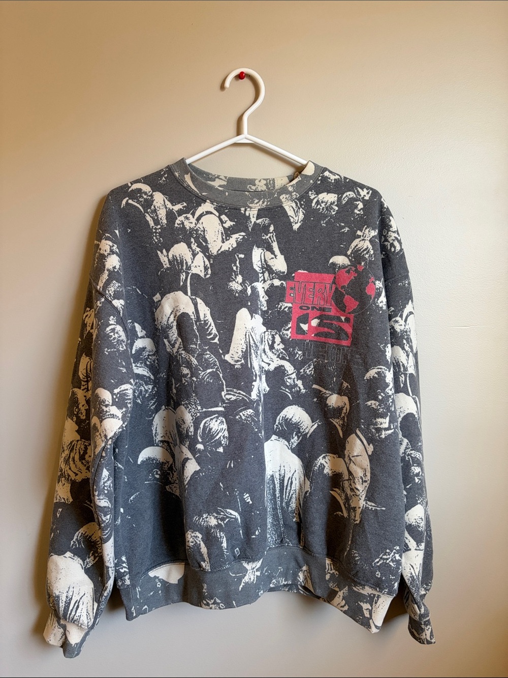 Oversized Graphic Crewneck Sweatshirt - Unique Print